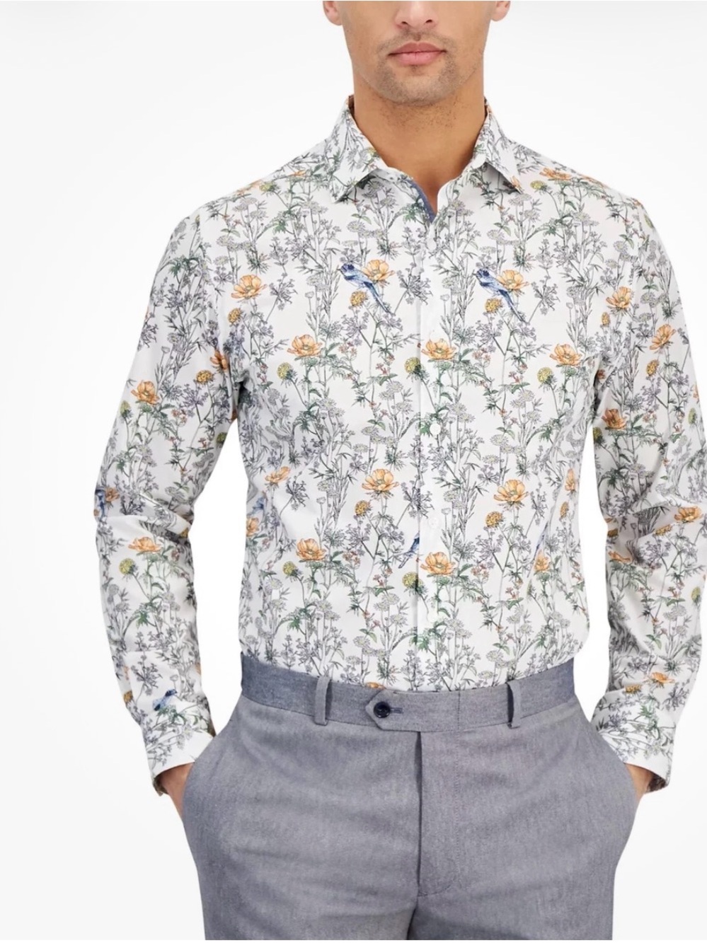 Bar III button down shirt white apricot
